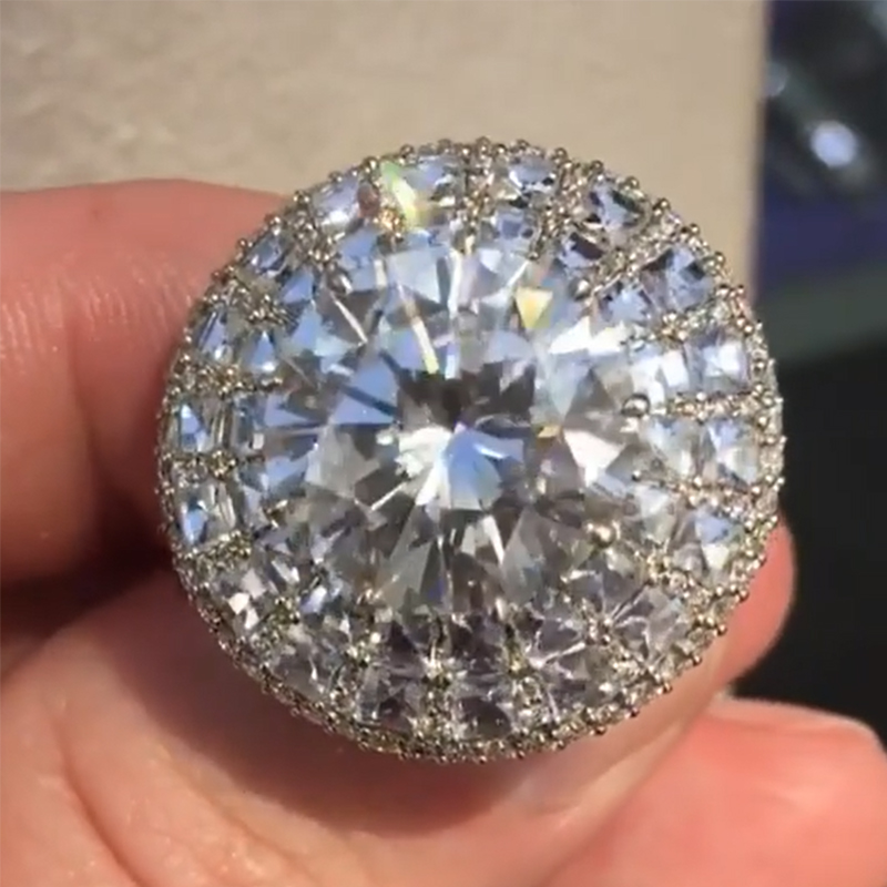 13ct Double Halo Round Gemstone Ring -JOSHINY