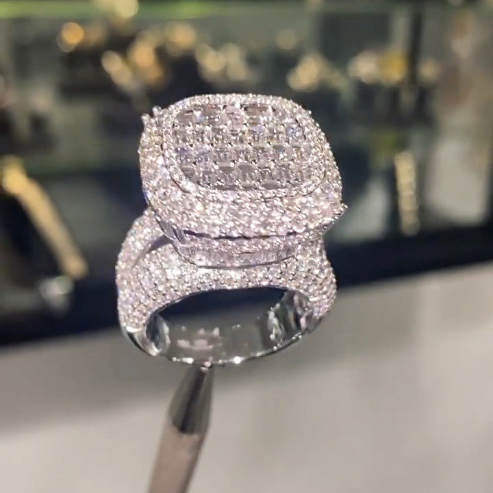 Classic Pavé Split Shank Men's Diamond Ring -JOSHINY