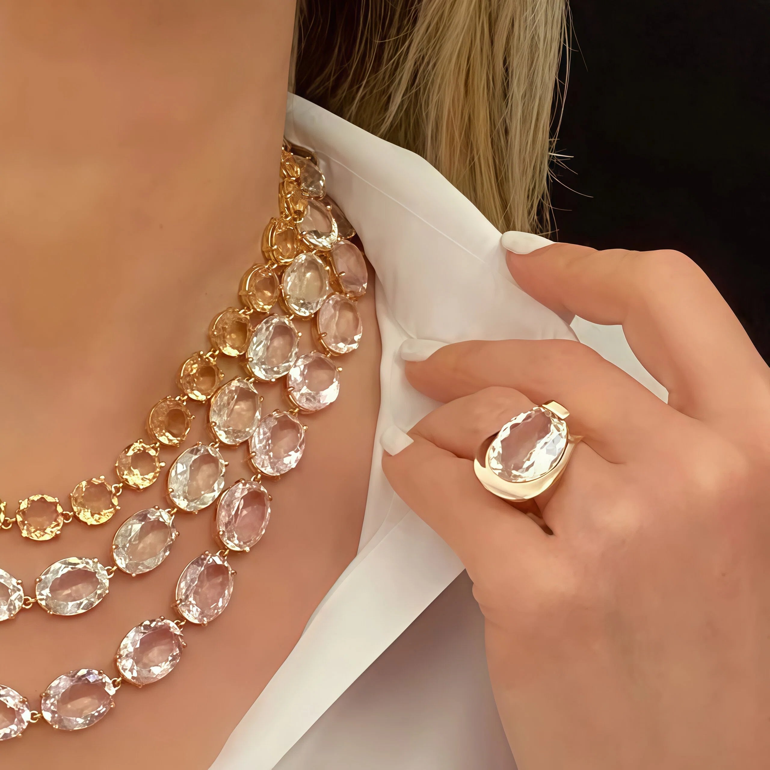 4.55Ct Pear Shaped Solitaire Art Ring-JOSHINY