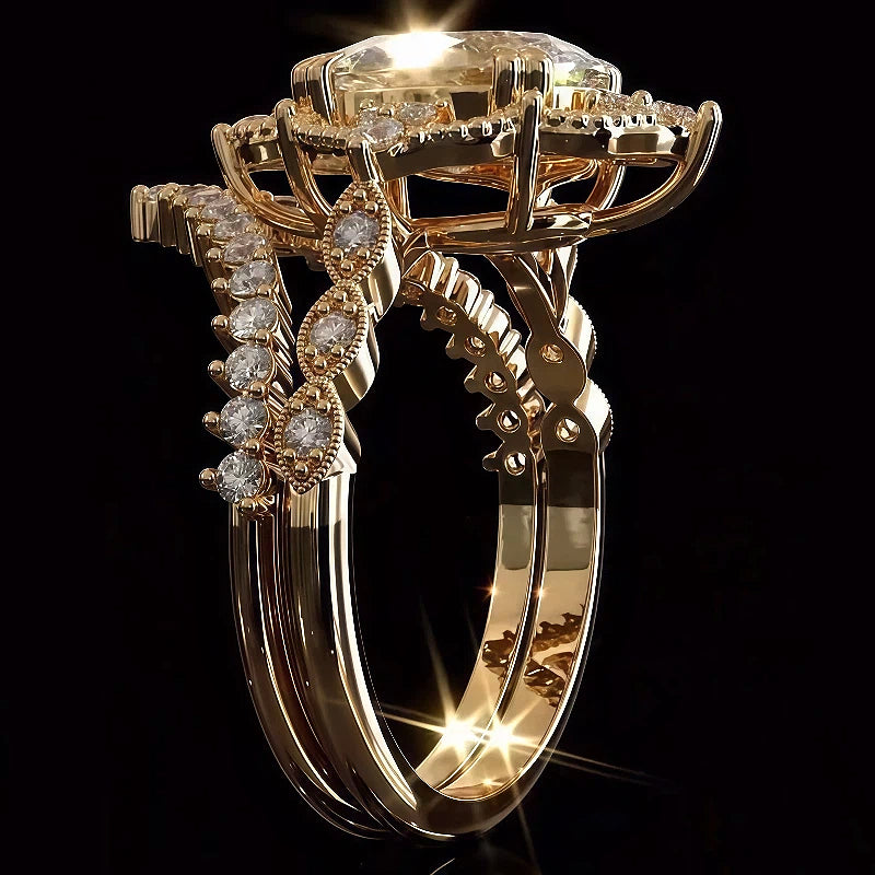 4.52Ctw Oval Cut Vintage Romantic Stackable Ring-JOSHINY