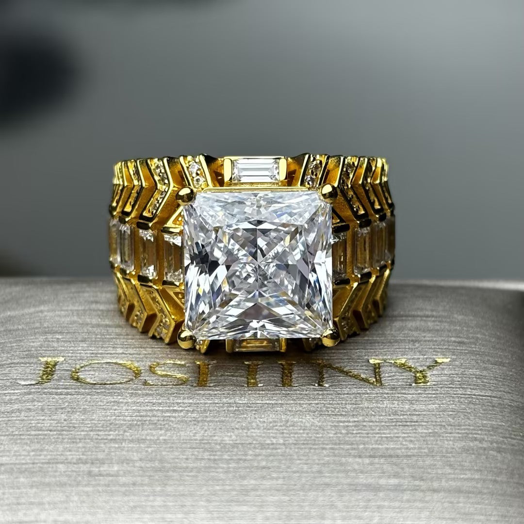 6.8Ctw Radiant Cut Openwork Engagement Ring-JOSHINY