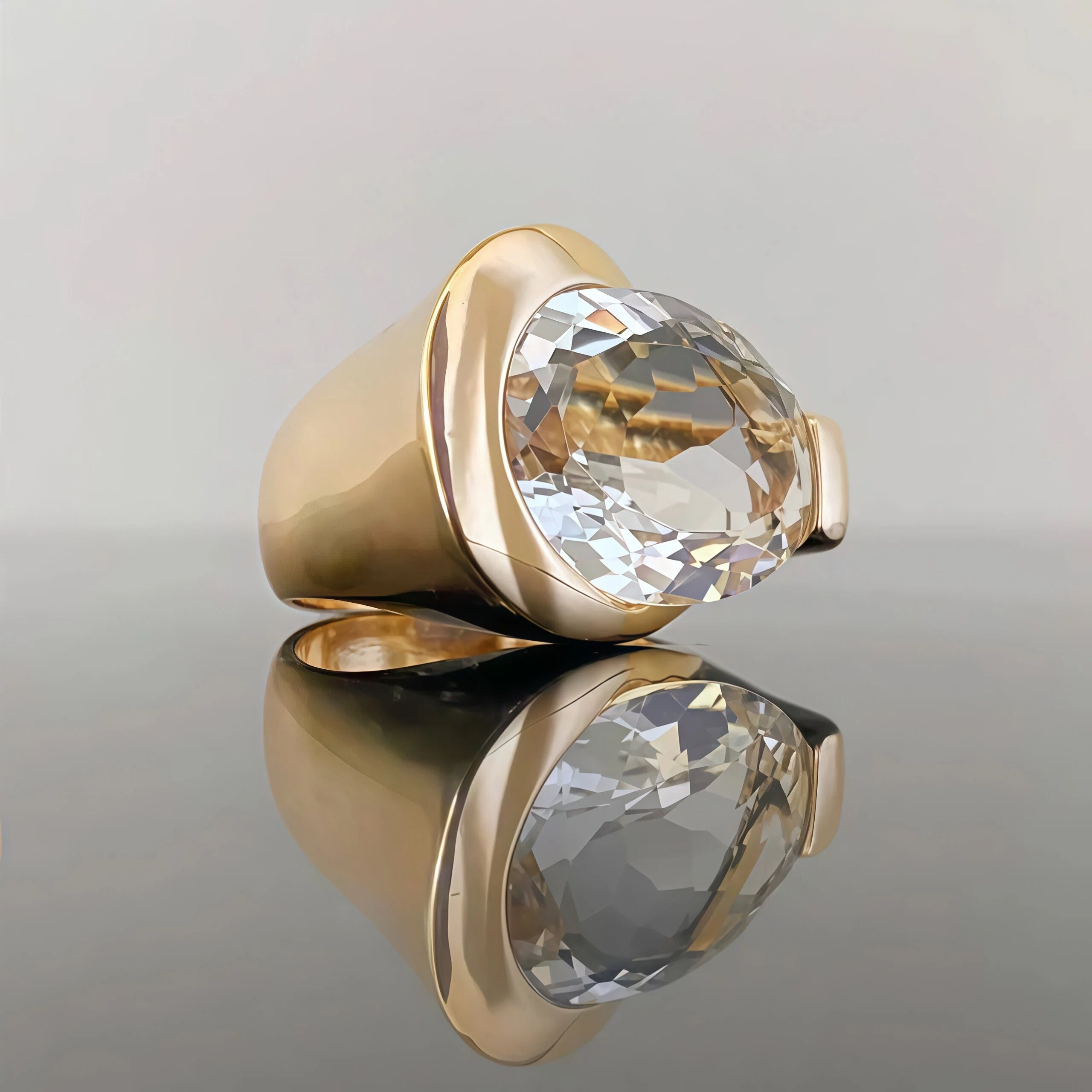 4.55Ct Pear Shaped Solitaire Art Ring-JOSHINY