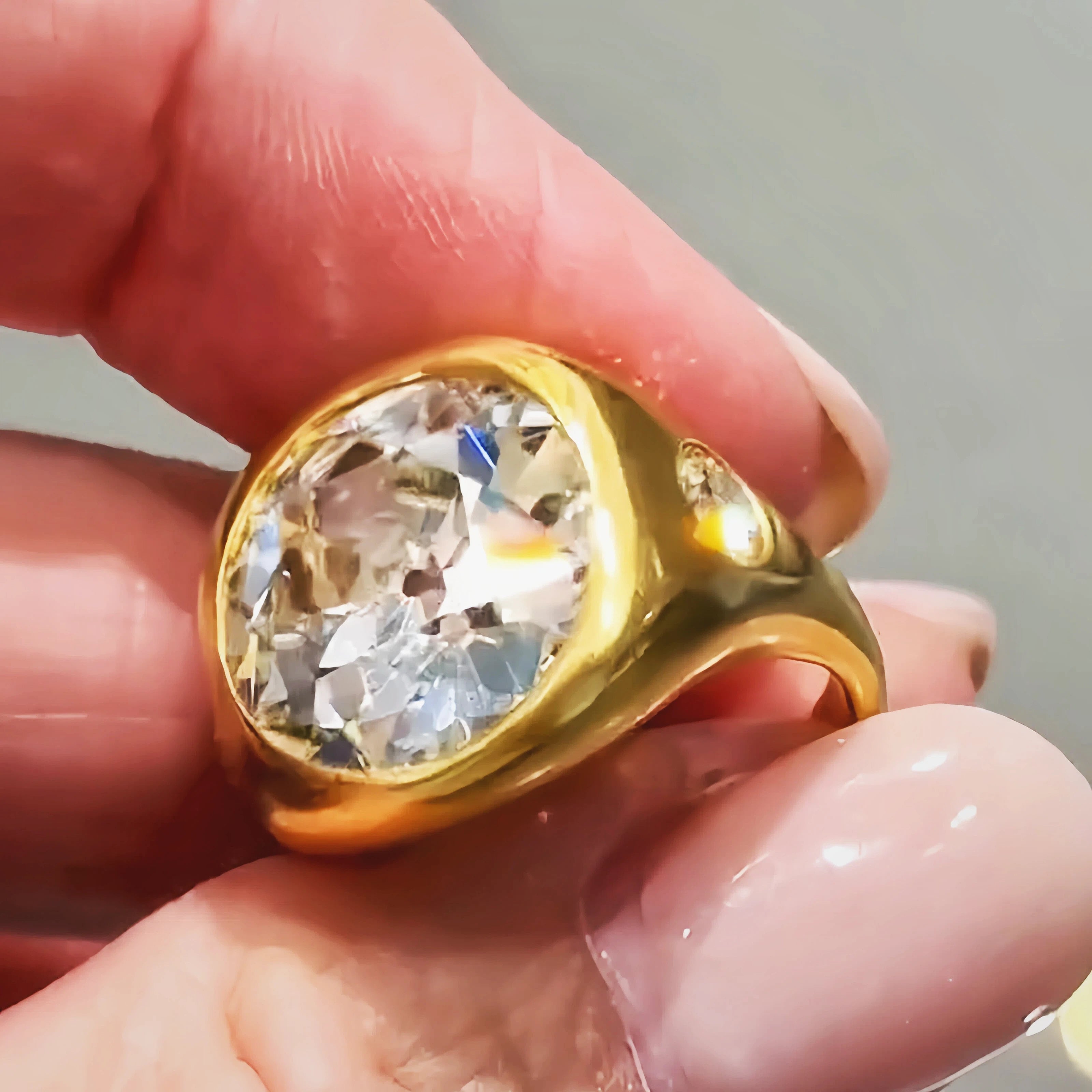 8Ct Antique Cushion Shaped Gemstone Ring-JOSHINY