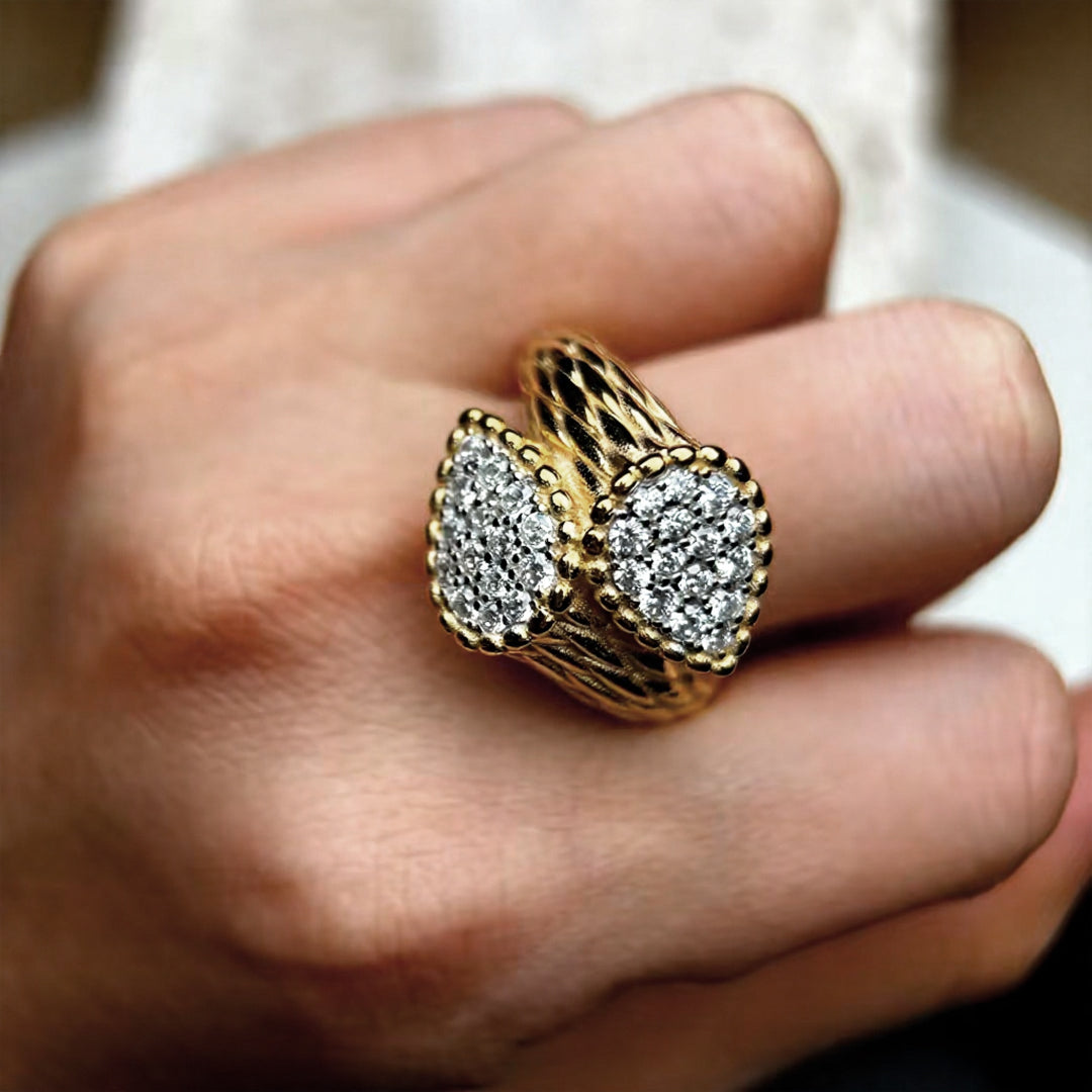 1.5ctw Round Cut Bohemian Snake Gemstone Ring -JOSHINY