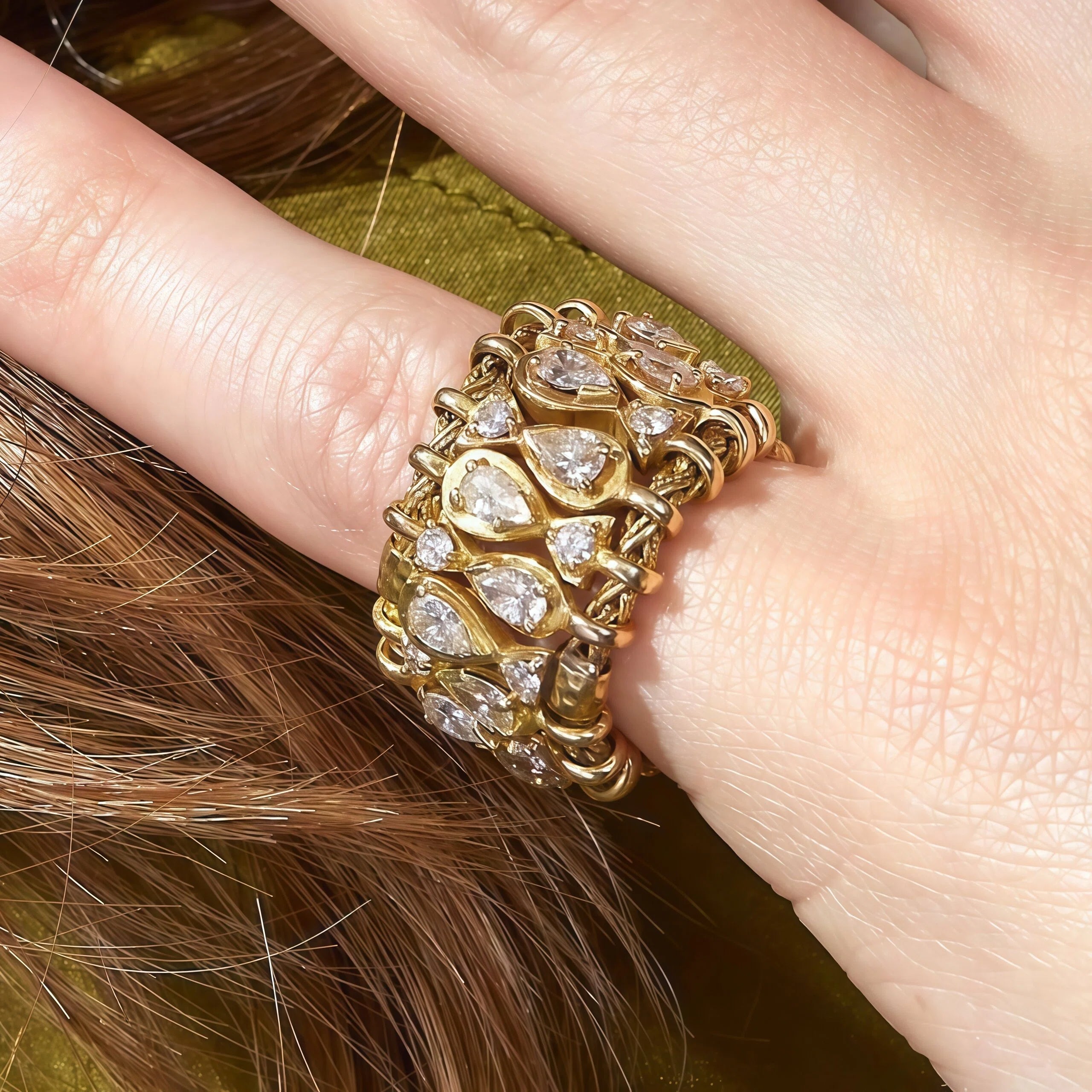 3.6Ctw Vintage Style Interwoven Ring-JOSHINY