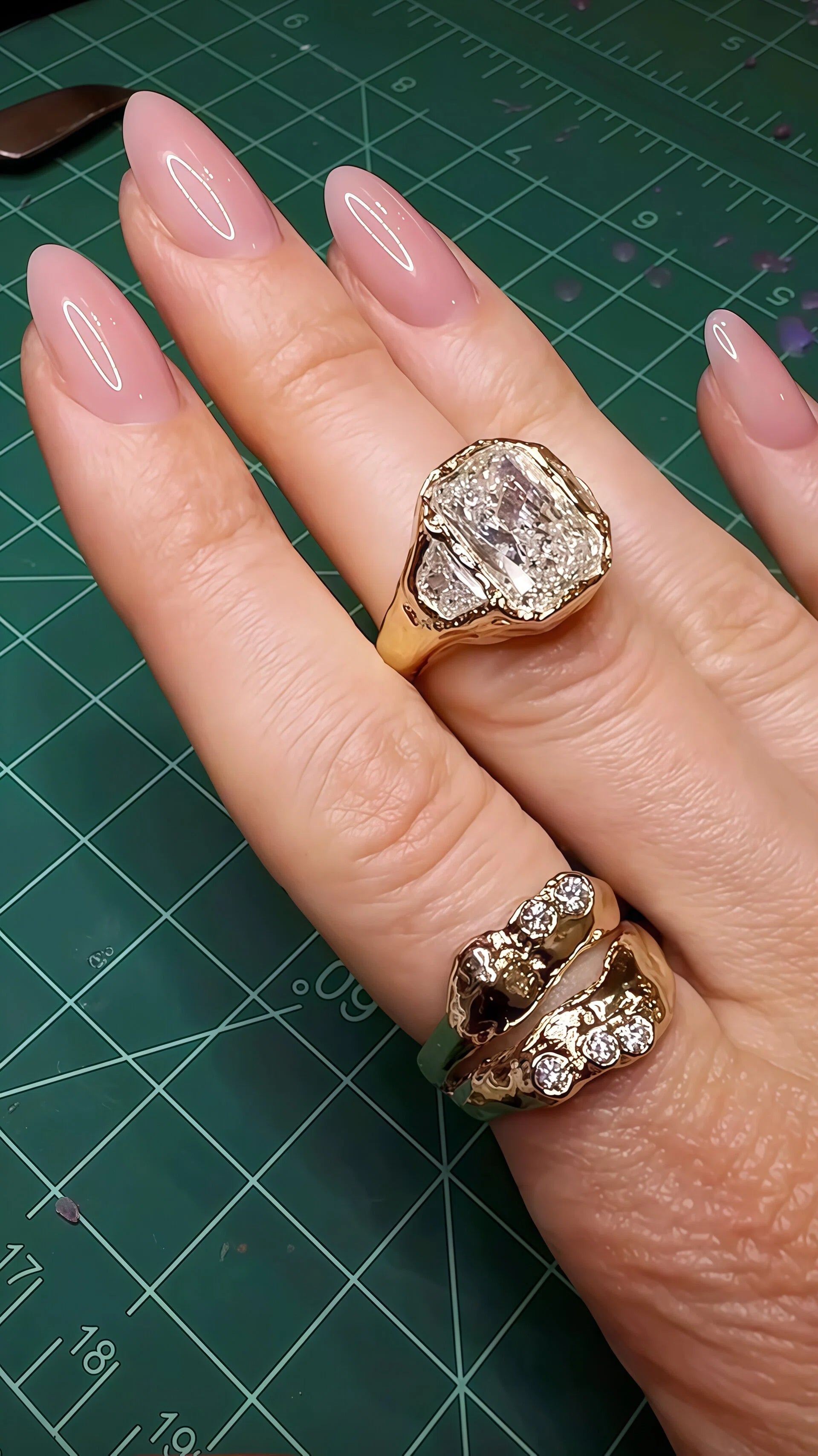 5.56ctw Timeless Radiant Cut Three-Stone Engagement Ring-JOSHINY