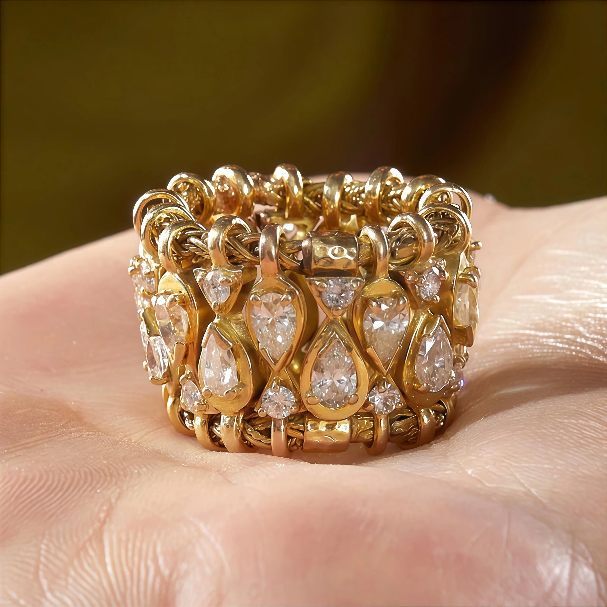 3.6Ctw Vintage Style Interwoven Ring-JOSHINY