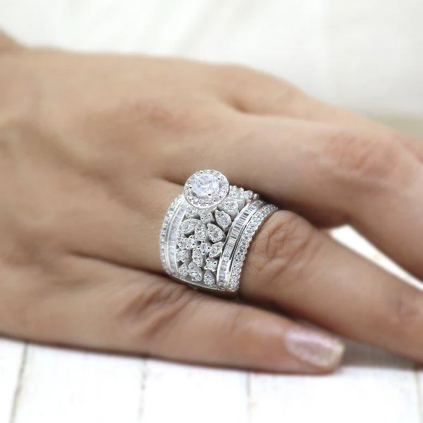 6ctw Royal Style Wide Shank Cocktail Gemstone Ring -JOSHINY