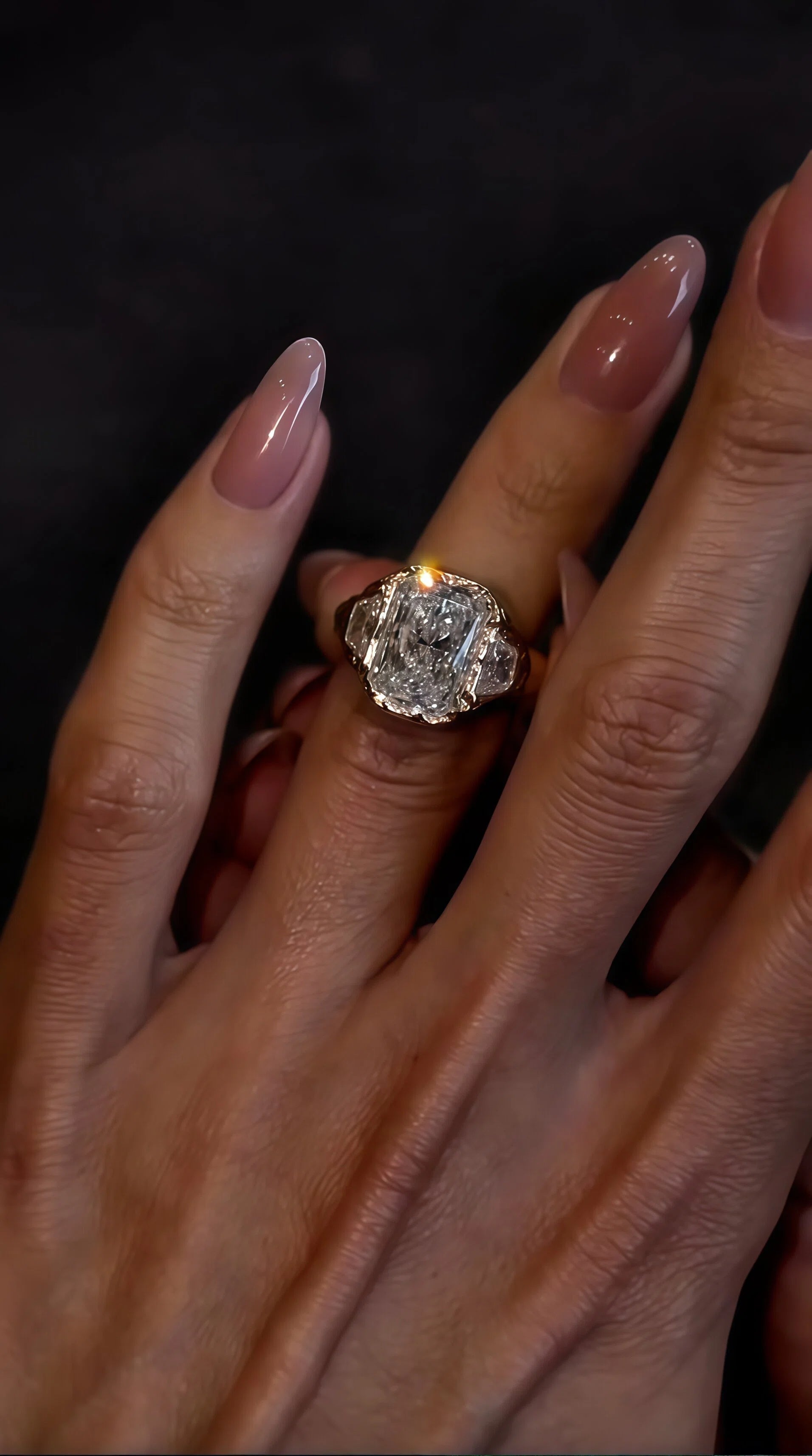 5.56ctw Timeless Radiant Cut Three-Stone Engagement Ring-JOSHINY