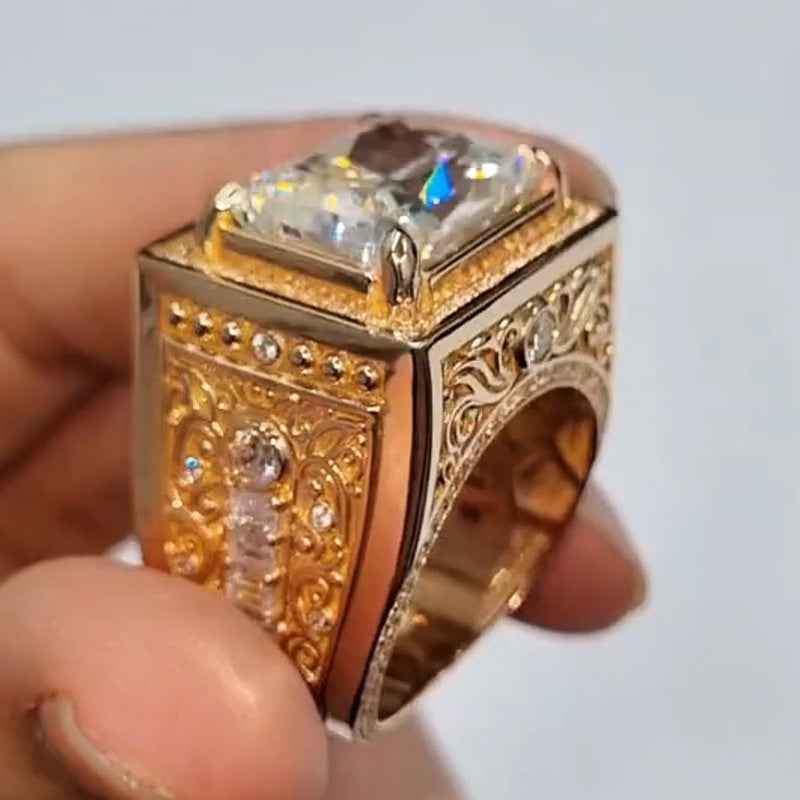 7.0ct Radiant Cut Royal King Ring-JOSHINY