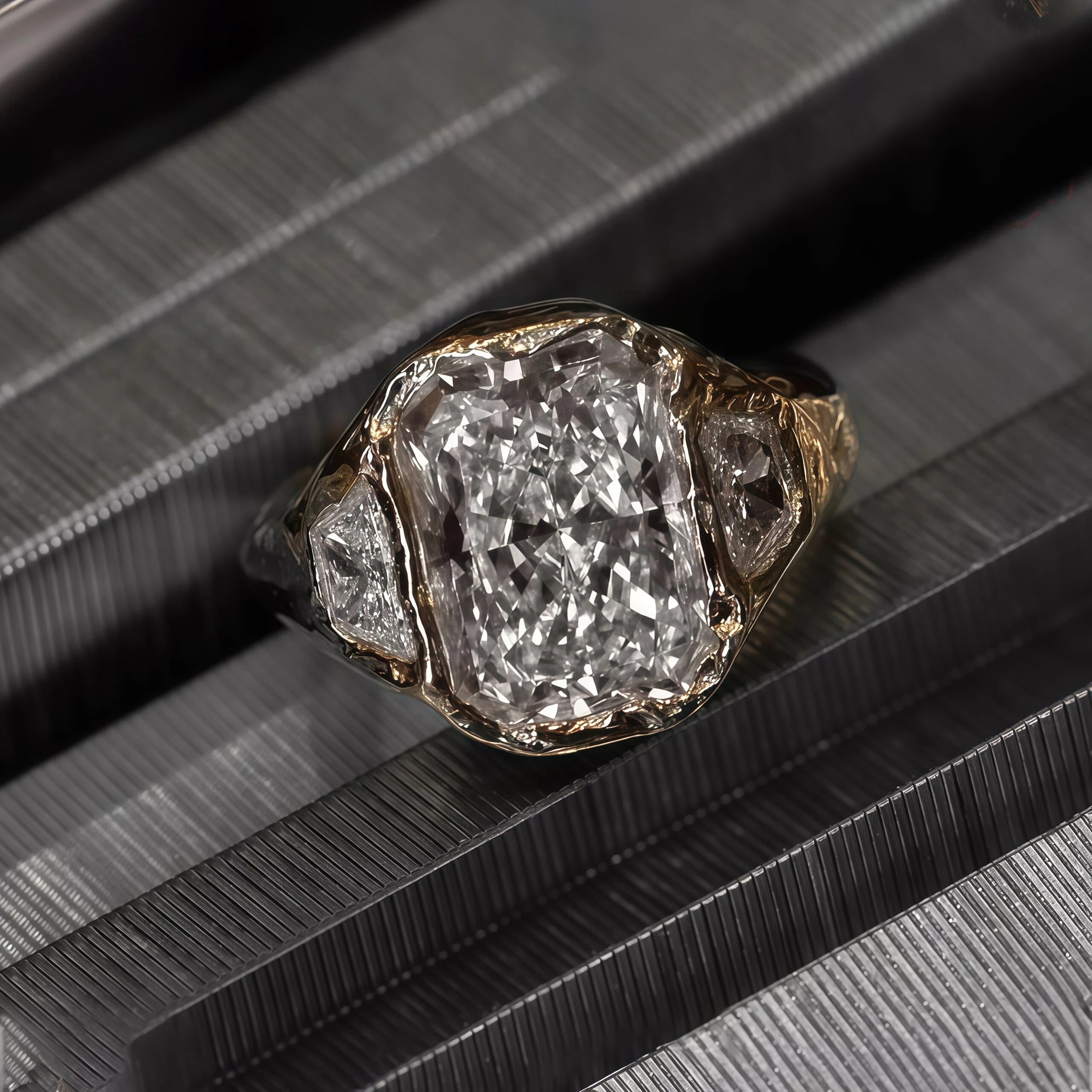 5.56ctw Timeless Radiant Cut Three-Stone Engagement Ring-JOSHINY