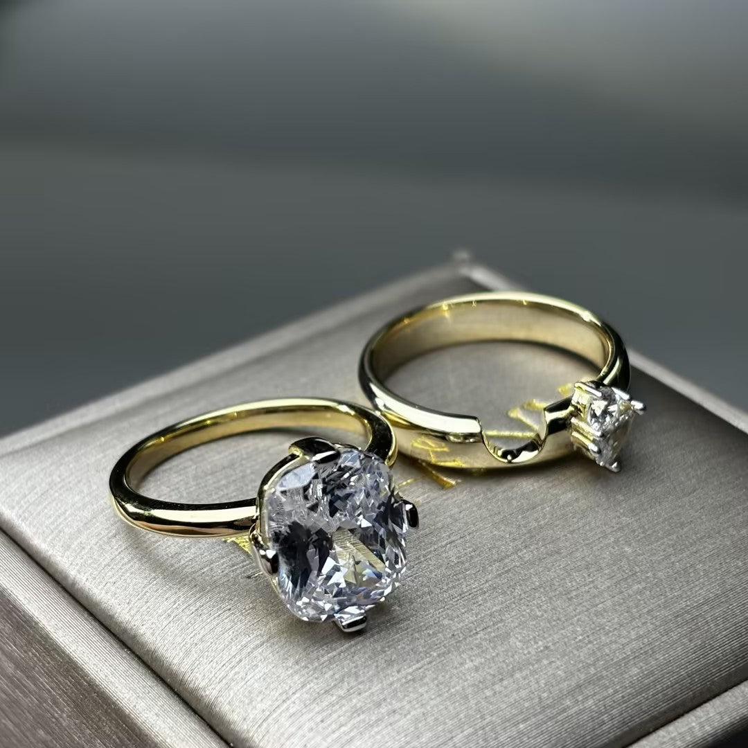 3.0Ctw Rectangular Cushion-Shaped Stacked Engagement Ring-JOSHINY