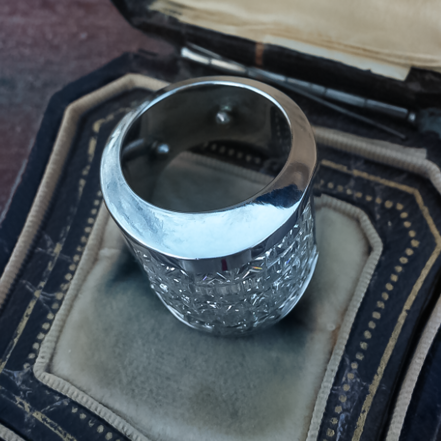 Stylish 3 ctw Square & Emerald Cut White Gemstone Pavé Ring -JOSHINY