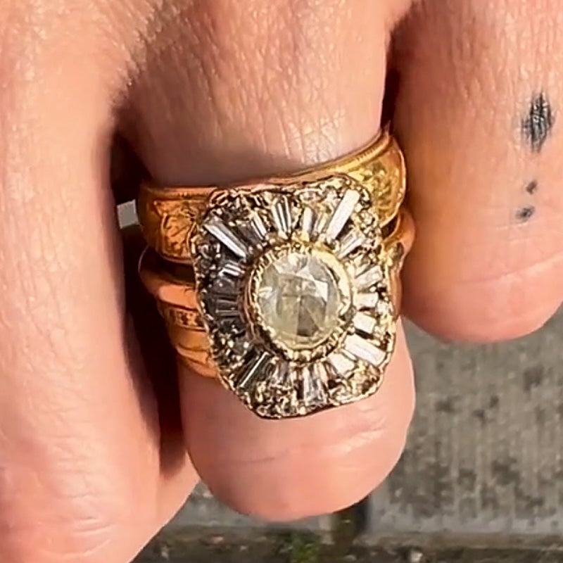 3.0ctw Oval Cut Extraordinary Cocktail Stacking Ring -JOSHINY