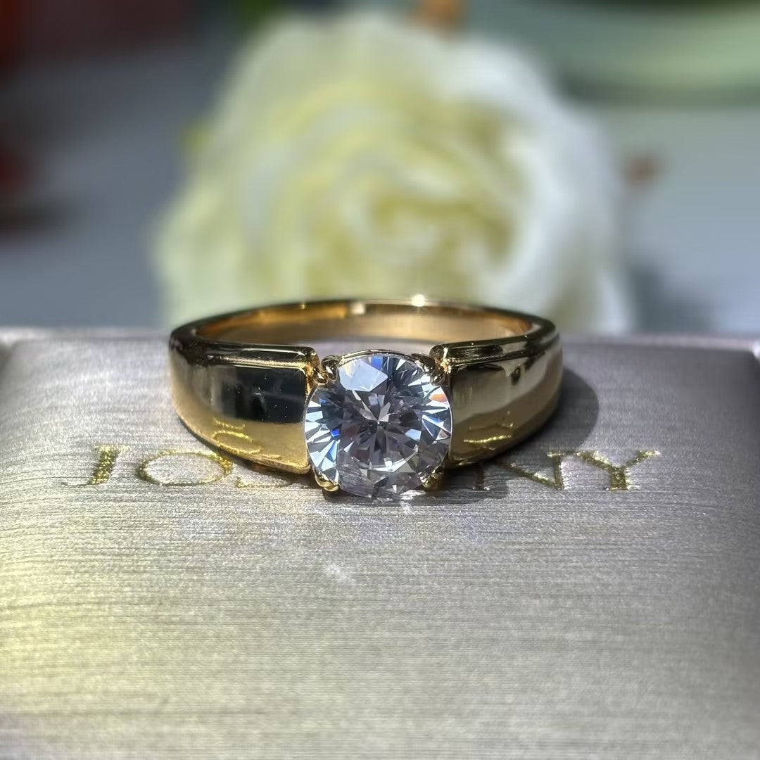 2Ct Classic Round Gemstone Engagement Ring-JOSHINY