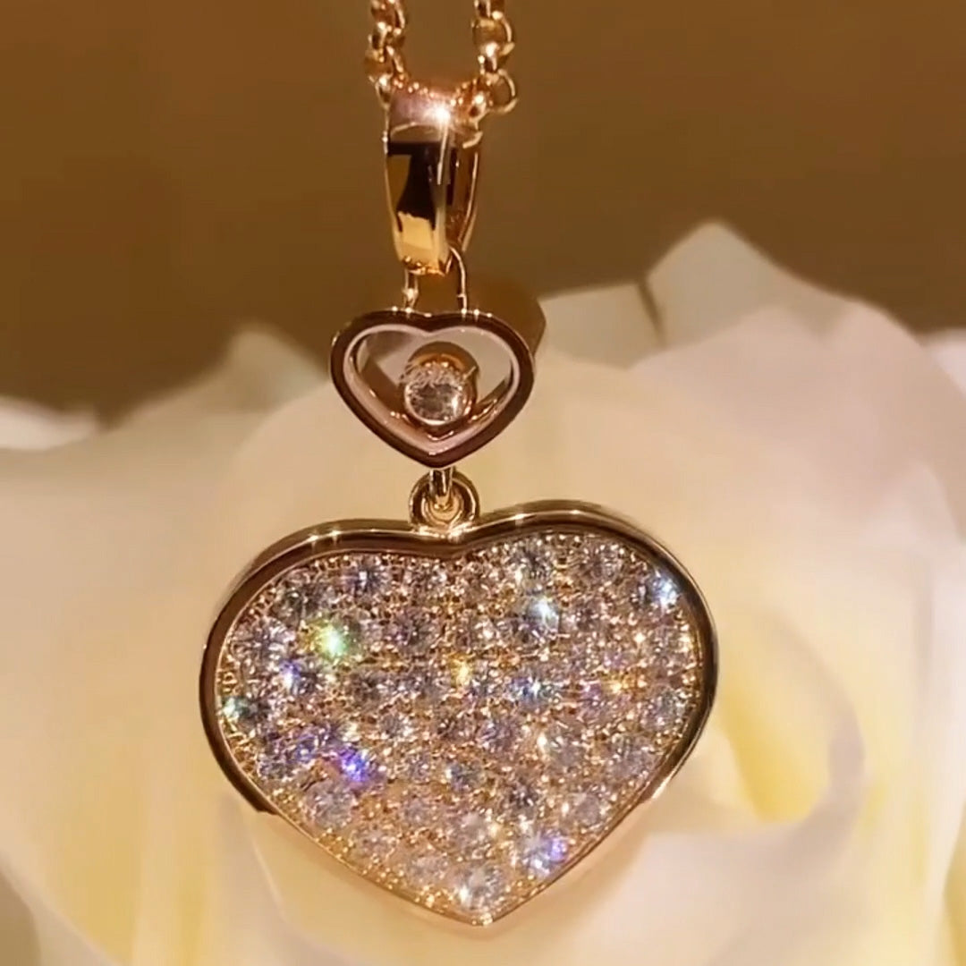 1.1ctw Happy Hearts Gemstone Pendant Necklace -JOSHINY