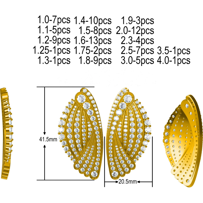 5.0Ctw Round Cut Multi-Line Sparkling Gemstone Stud Earrings-JOSHINY