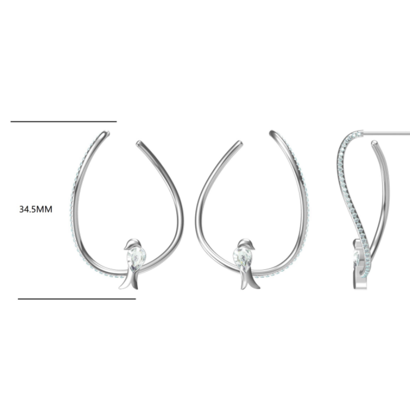 Marquise-cut gemstone bird ring, earrings, bracelet and pendant set-JOSHINY