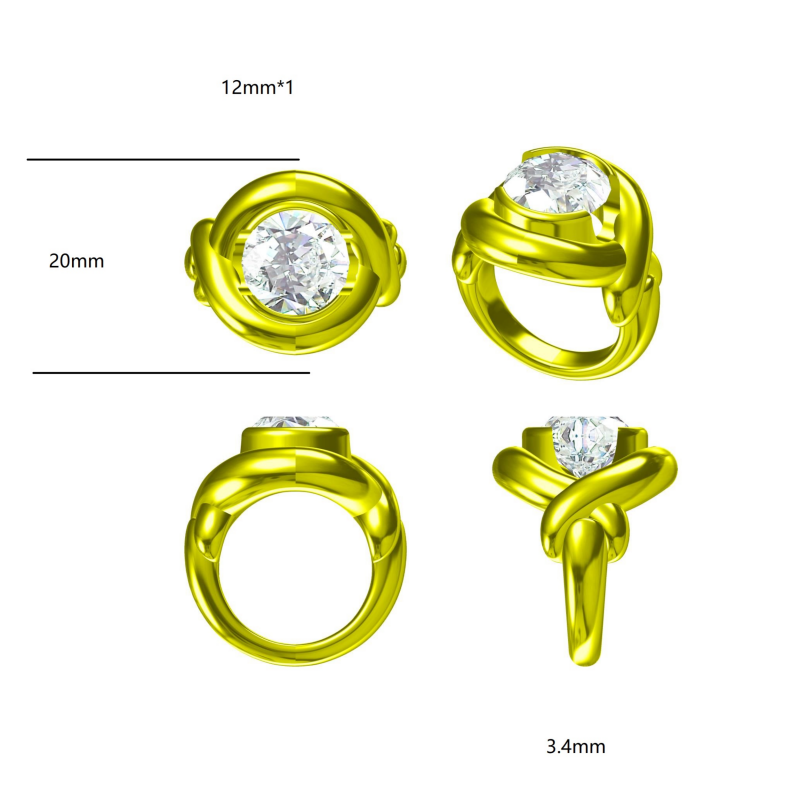 Simple 6 ctw Round Cut White Stone Vintage Gold Engagement Ring -JOSHINY