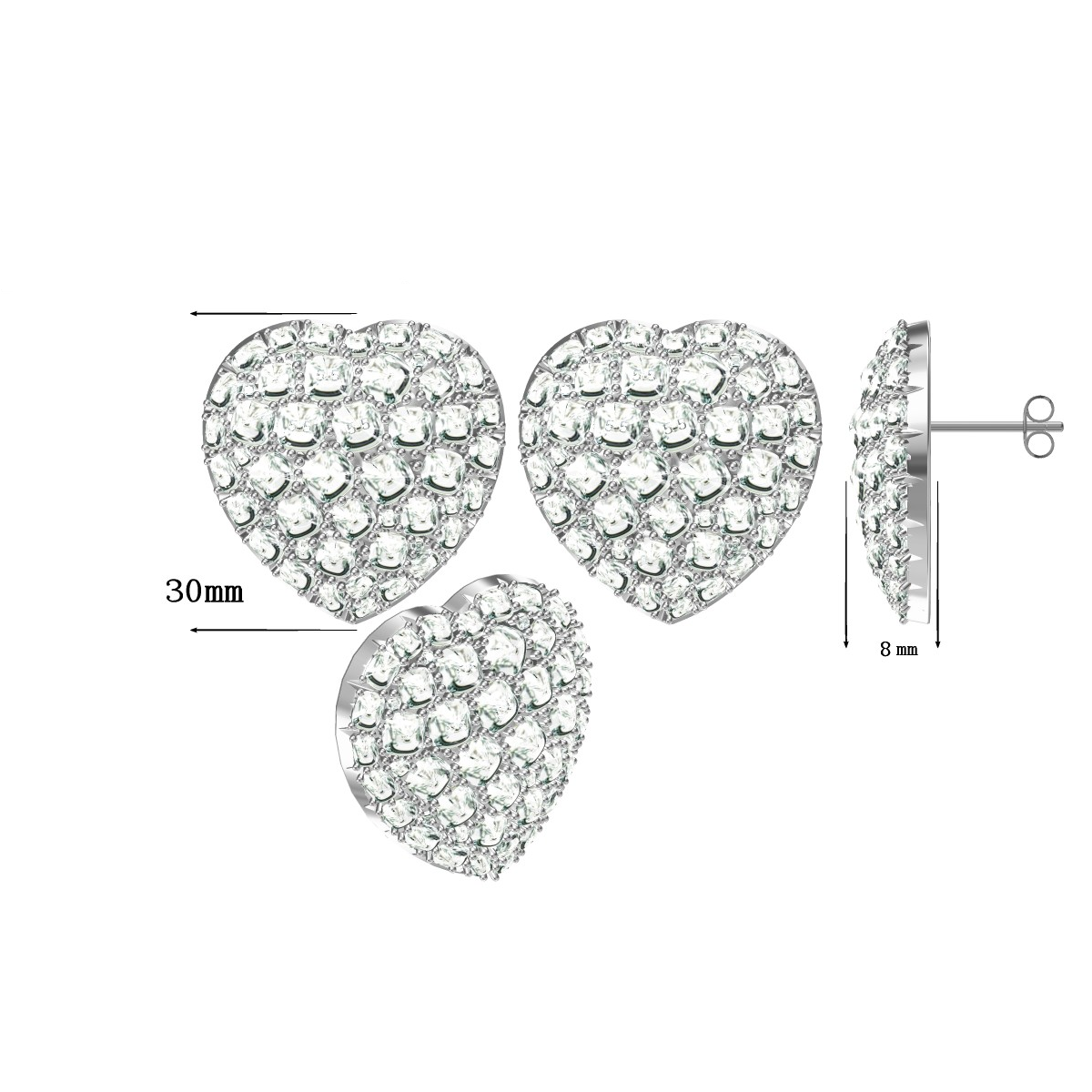 2.7ctw Rose Cut Heart Gemstone Cluster Ring-JOSHINY