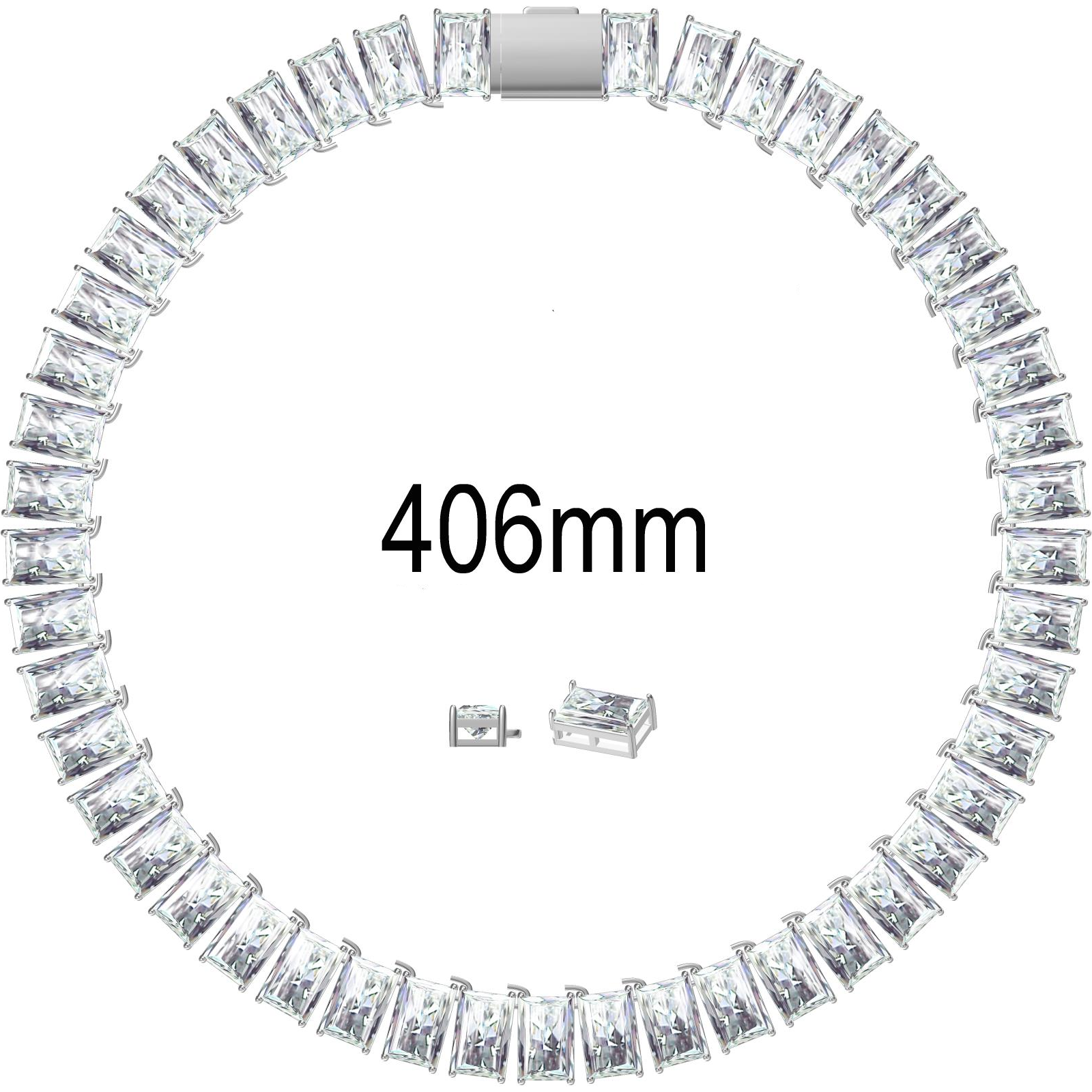 90ctw Emerald Cut Luxury Gemstone Necklace -JOSHINY