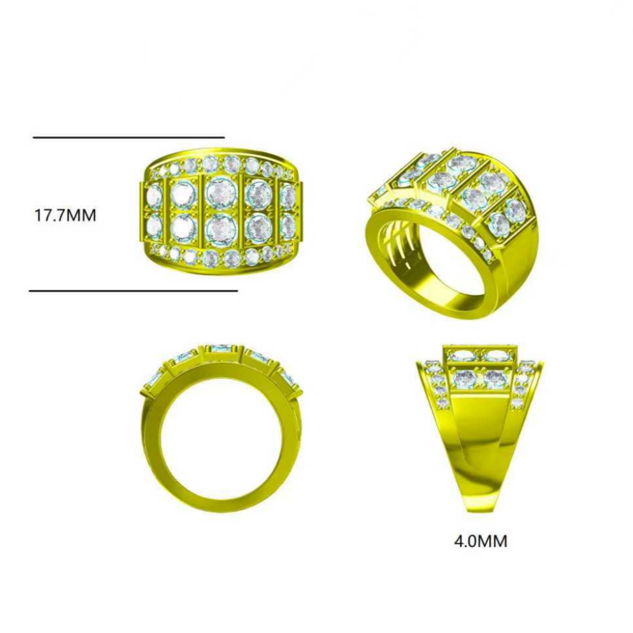 5.0ctw Round Cut Multi-Level Gemstone Ring-JOSHINY