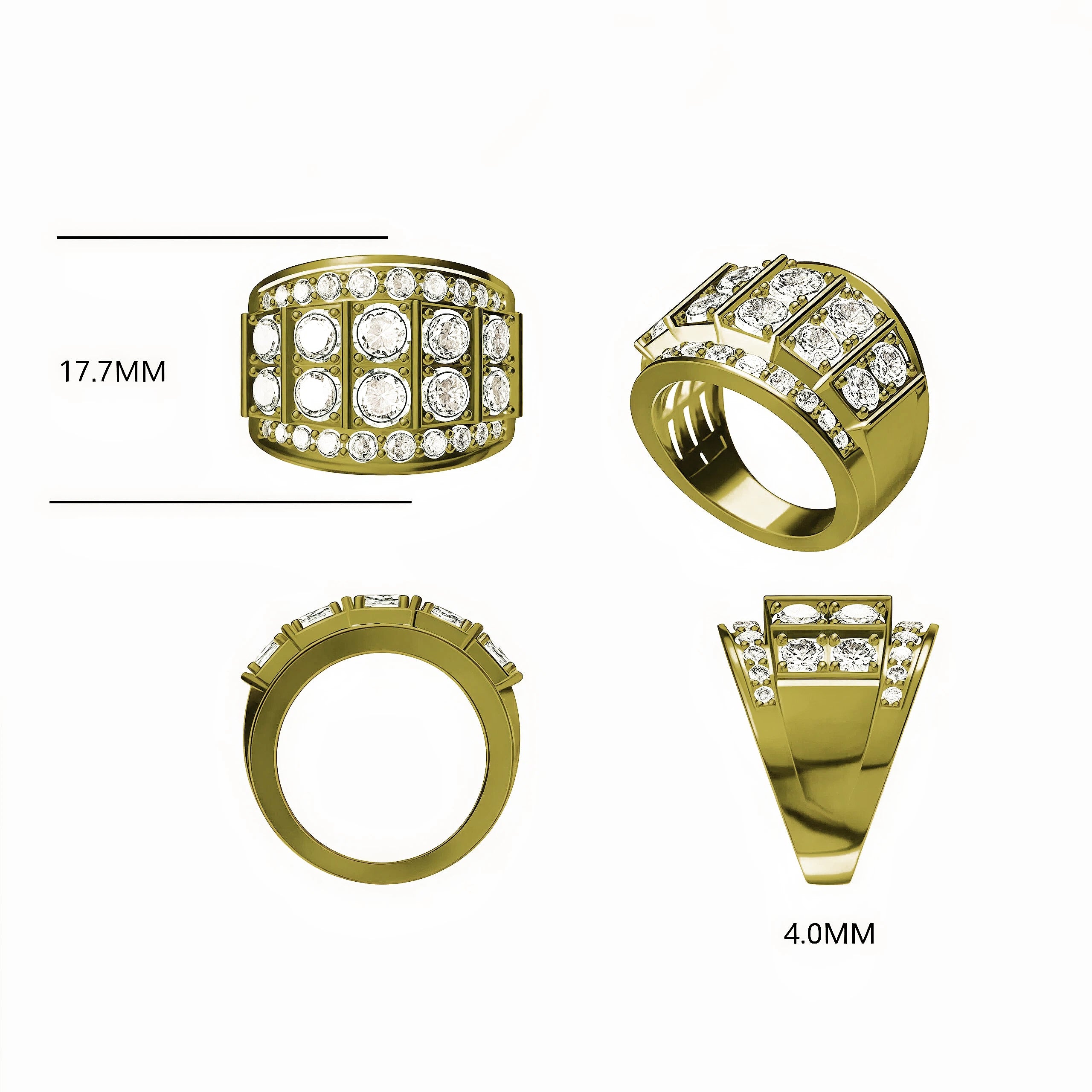 5.0ctw Round Cut Multi-Level Gemstone Ring-JOSHINY