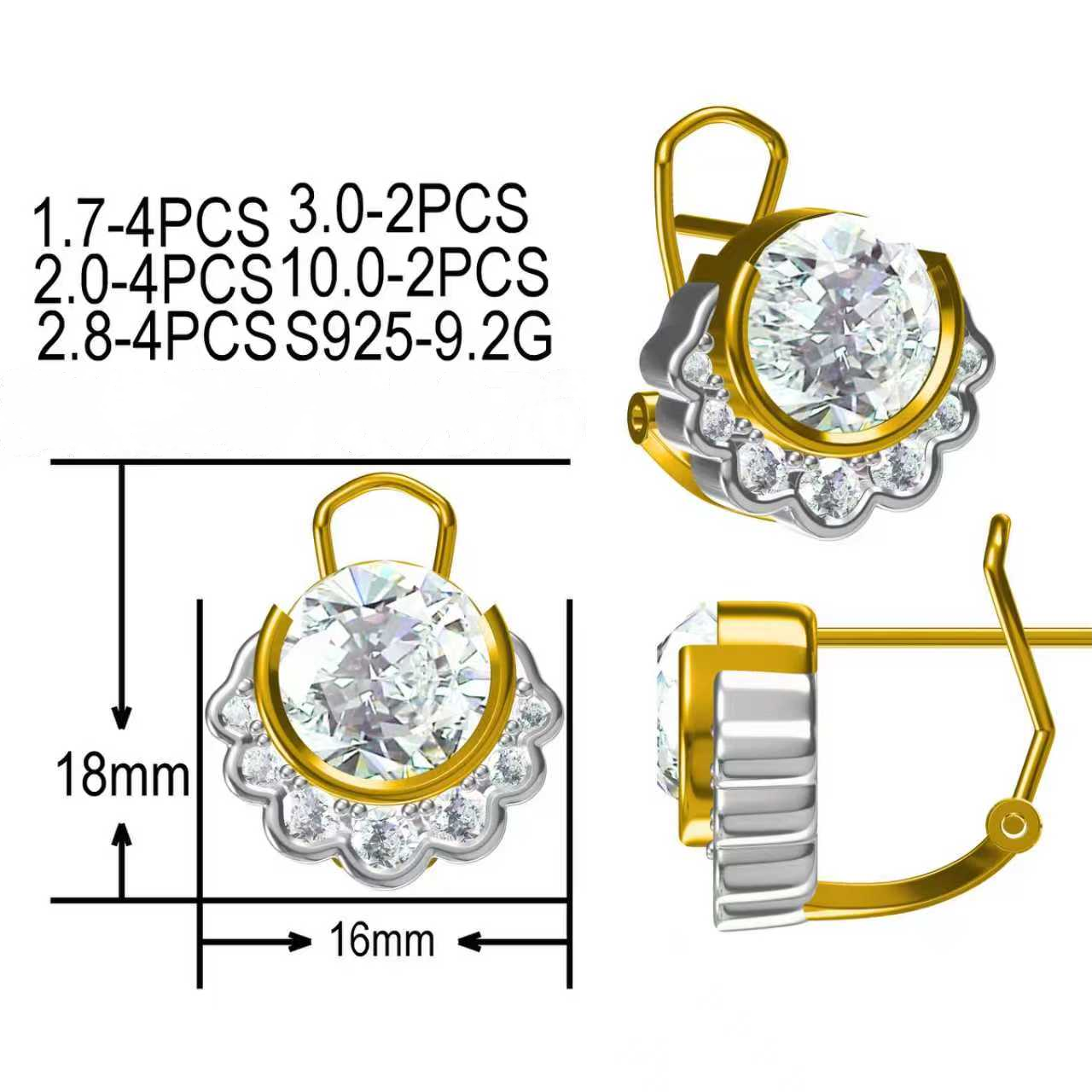 3.0ctw Antique European Gemstone Earrings-JOSHINY