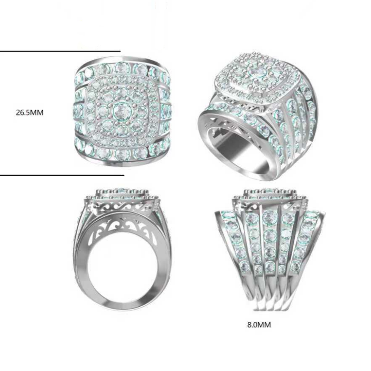 8ctw Jumbo Gemstone Engagement Ring-JOSHINY