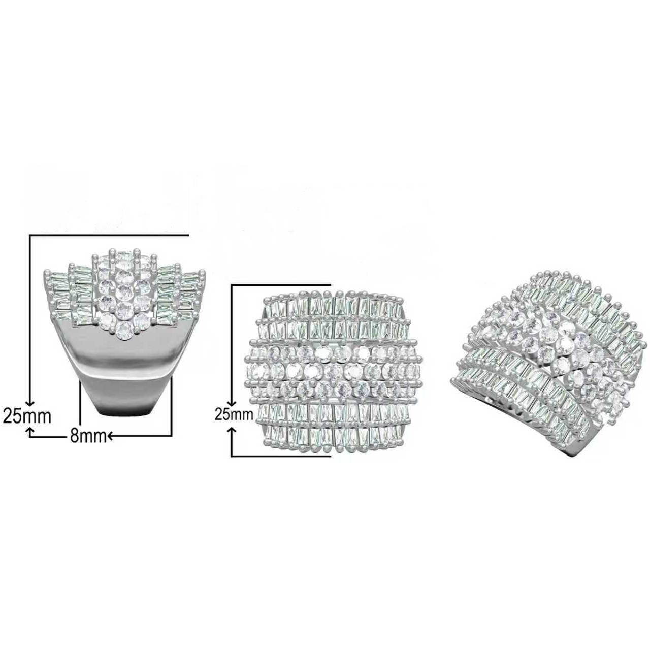 8.0ctw Baguette and Round Cut Gorgeous Gemstone Ring-JOSHINY