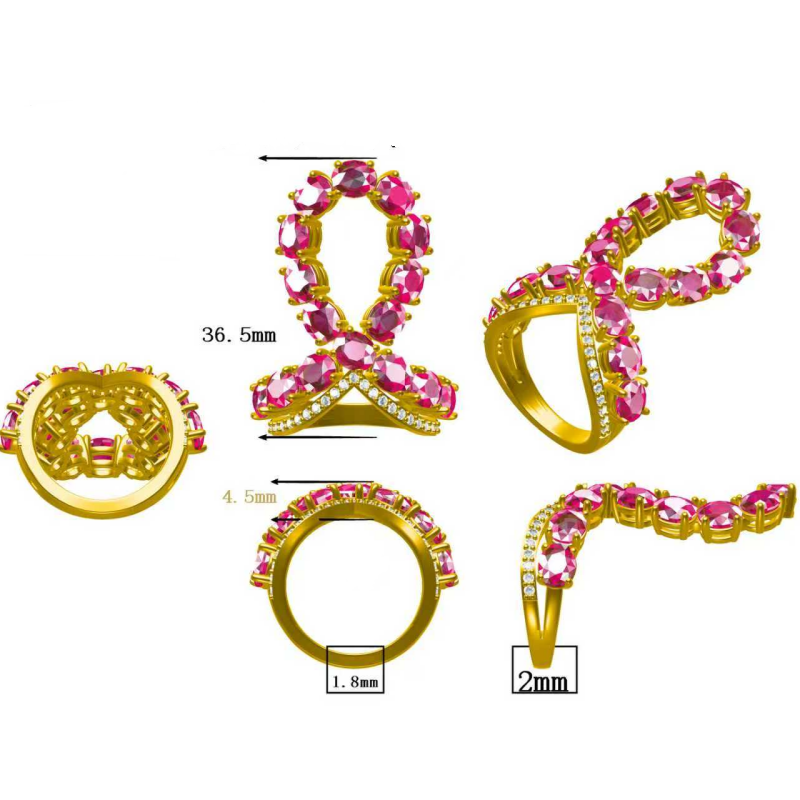 Unique 2 ctw Oval Cut Ruby Ring -JOSHINY