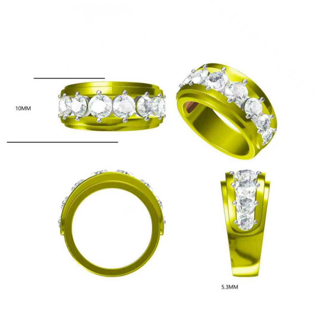 2.2Ctw Round Gemstone Band-JOSHINY