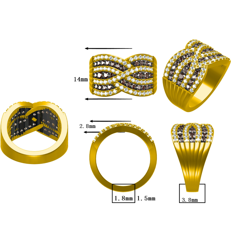 2.3Ctw Chocolate Lucky Ring-JOSHINY