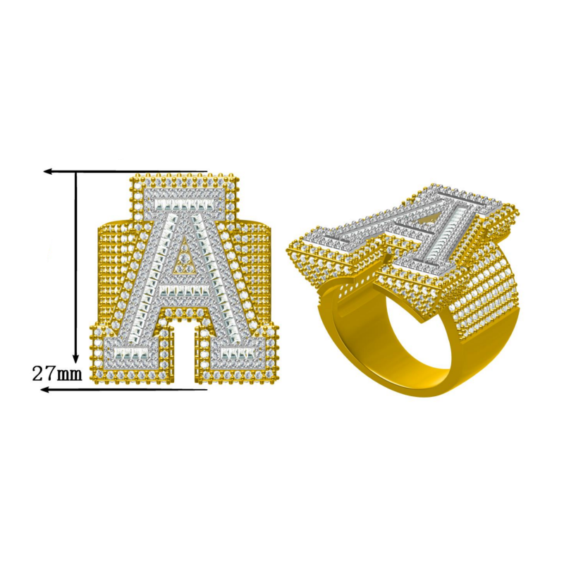 8.05ctw Baguette Round Cut Letter Star Ring-JOSHINY