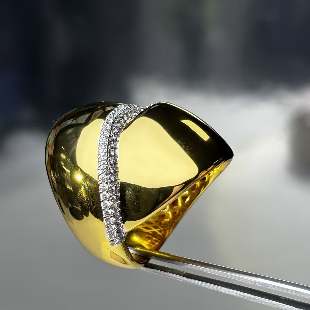 0.6ctw Round Cut Gemstone Embellished Deluxe Ring -JOSHINY