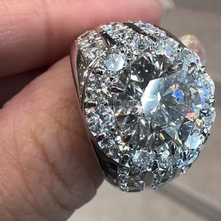 10ctw Exquisite design round cut gemstone engagement ring -JOSHINY