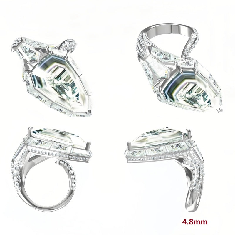 Unique 20.3ct Shield Cut Diamond Ring -JOSHINY