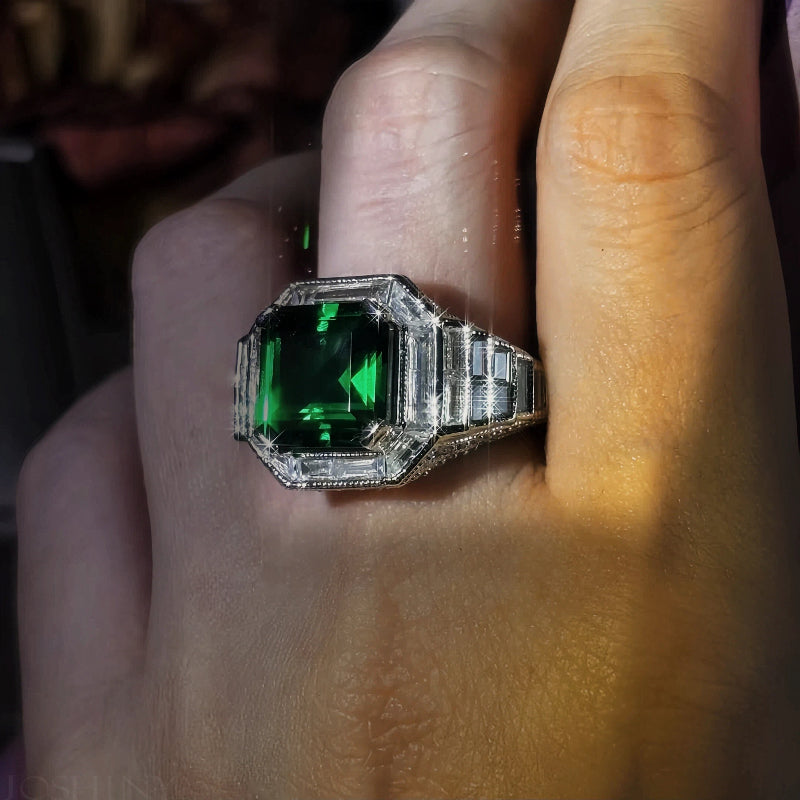 4.69ct Art Deco Emerald Ring-JOSHINY
