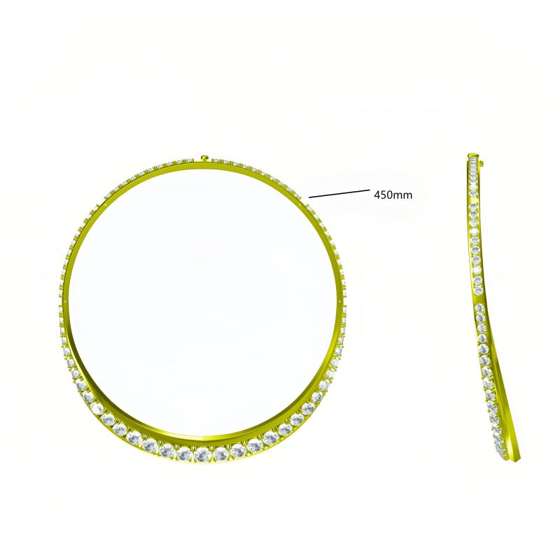 11.41Ctw Vintage 18K Gold Round Cut Gemstone Necklace-JOSHINY