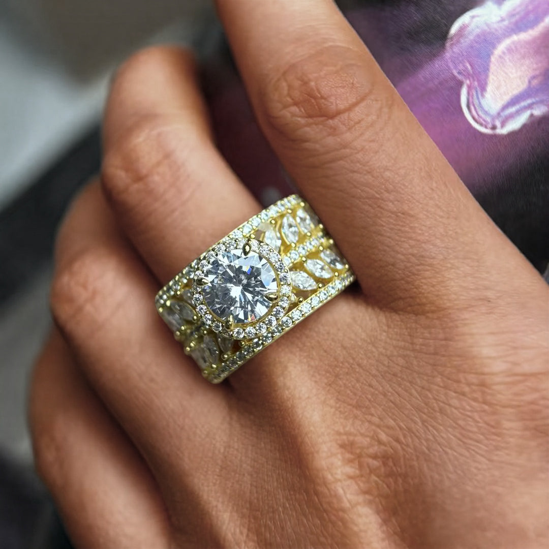 6.2ctw Round Marquise Gemstone Engagement Ring-JOSHINY