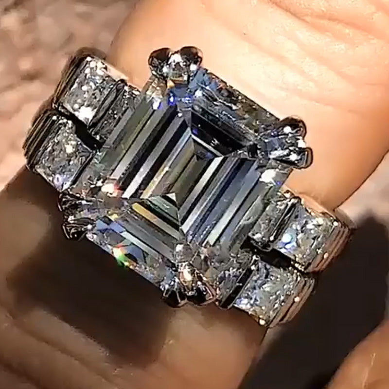 5.0ctw Emerald Cut Same Series Gemstone Stacking Ring-JOSHINY