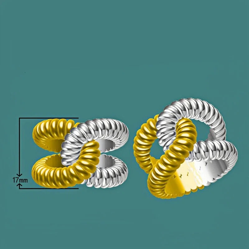 【In Stock】Minimalist Design Gold and Silver Twisted Rings for Men and Women -JOSHINY