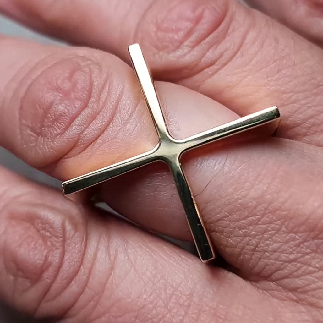 Fashion Gold Cross Ring -JOSHINY