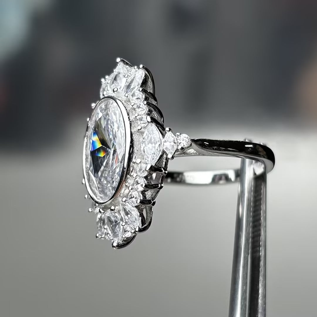 3.5Ctw oval gemstone ring-JOSHINY