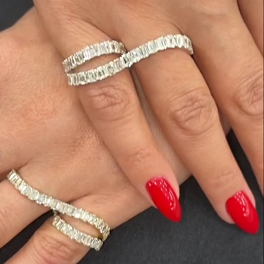 Modern 3 ctw Octagon Cut White Gemstone Wrap Ring -JOSHINY