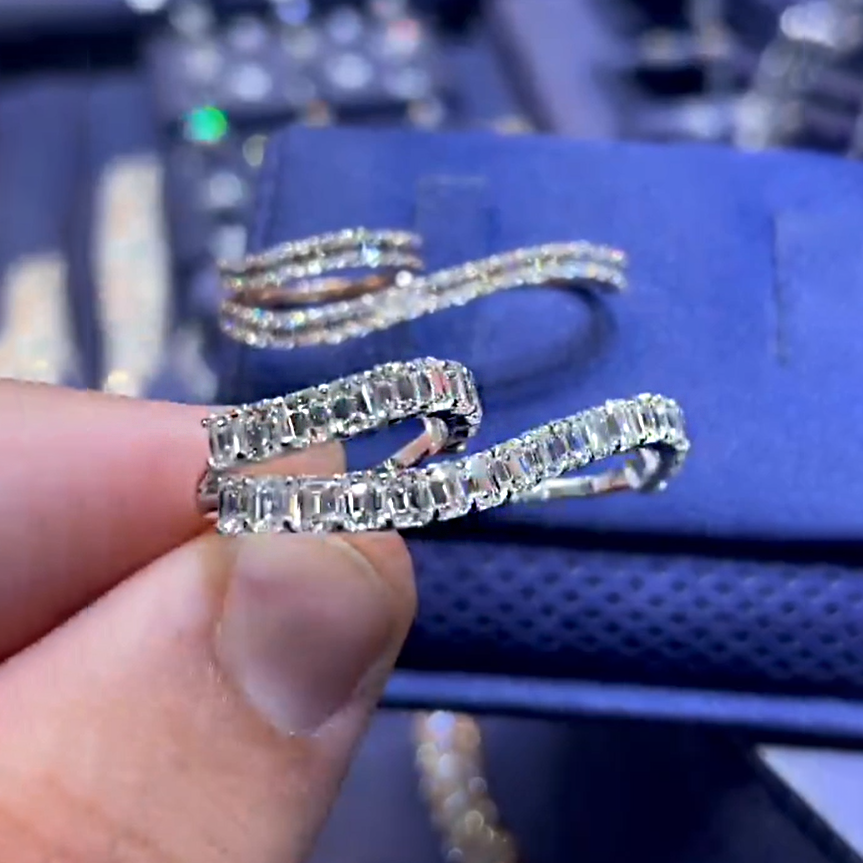 Modern 3 ctw Octagon Cut White Gemstone Wrap Ring -JOSHINY