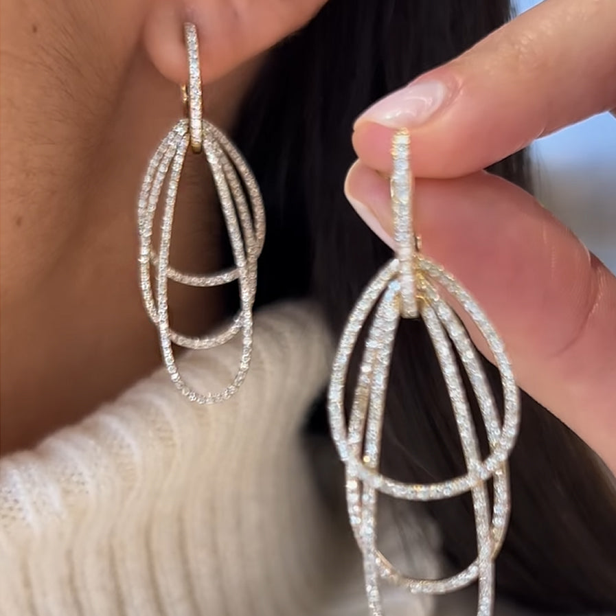 1.5ctw Round Cut White Gemstone Fashion Earrings -JOSHINY