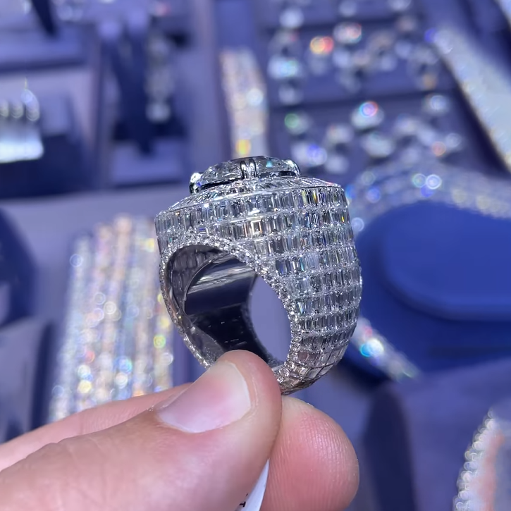 5ct Round Cut White Gemstone Deluxe Full Set Engagement Ring -JOSHINY