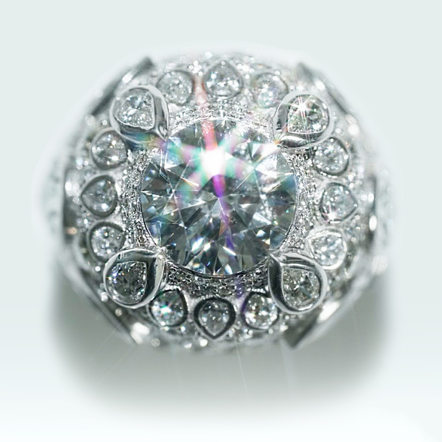 Gorgeous 10 ctw Multi-Cut White Gemstone Full Set Ring -JOSHINY