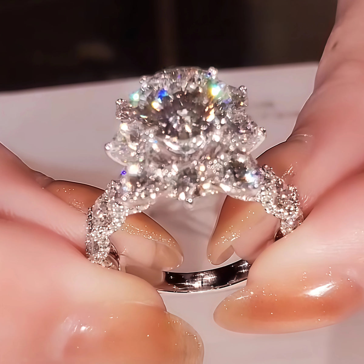 3CTW Round Cut White Cubic Zirconia Vintage 925 Silver Wedding Ring-joshiny